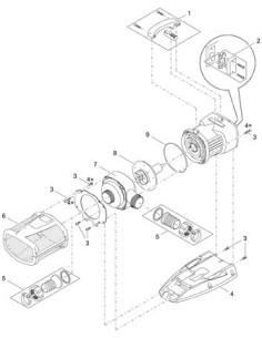 Shéma pompe en combinaison avec filtre gravitaire et Inscenio FM Master Wlan en option