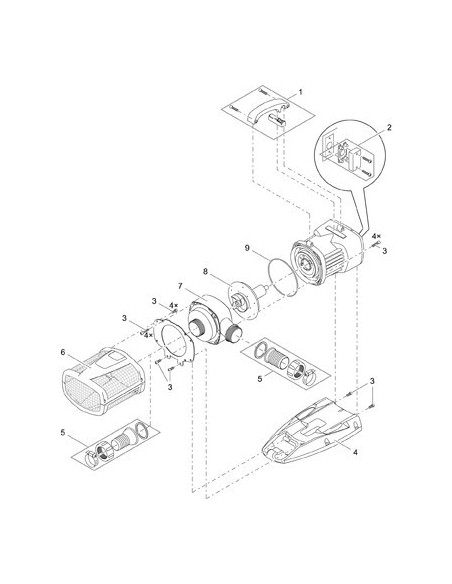 Shéma pompe en combinaison avec filtre gravitaire et Inscenio FM Master Wlan en option