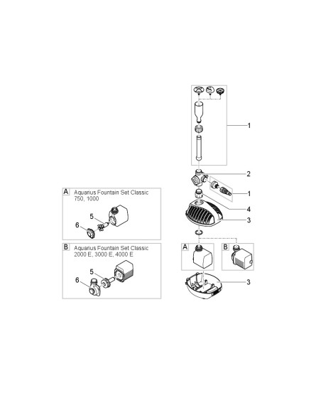Aquarius Fountain Set Classic 1000 - FICHE PIECES DETACHEES