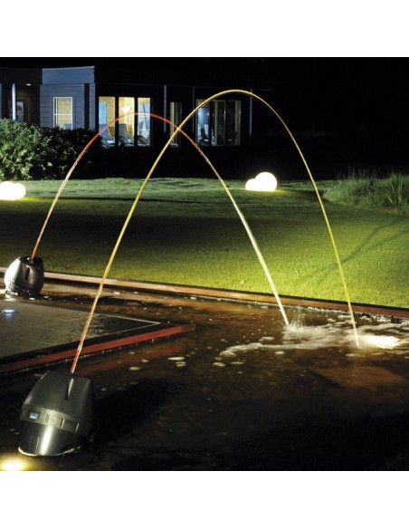 Jets d'eau vu de côté